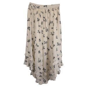 Zimmermann Ditsy Floral Midi Skirt in Cream Viscose